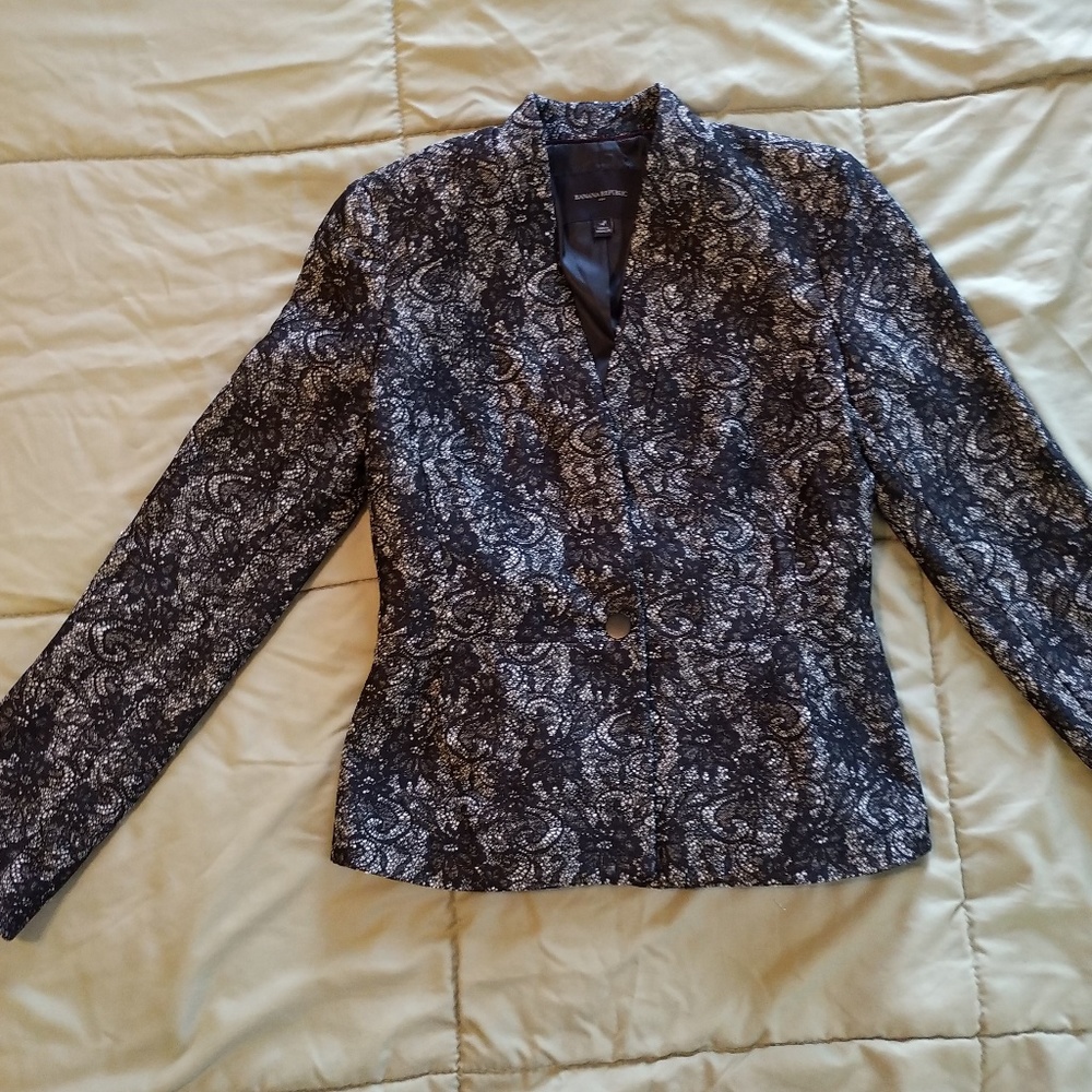 Banana Republic Lined Lace Blazer Jacket Sz 4